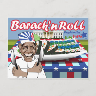 Barack n' Roll from Presidential Sushi Postcard