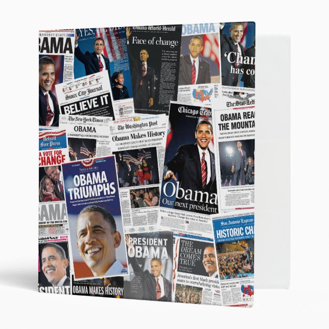 Barack Obama 2008/2012 Front Page Newspaper Binder (Front/Inside)