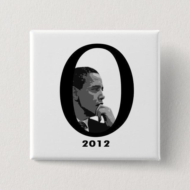 Barack Obama 2012 2 Inch Square Button (Front)