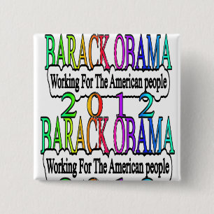 BARACK OBAMA 2012 2 INCH SQUARE BUTTON