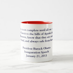 Barack Obama 2013 Inauguration Speech Two-Tone Coffee Mug