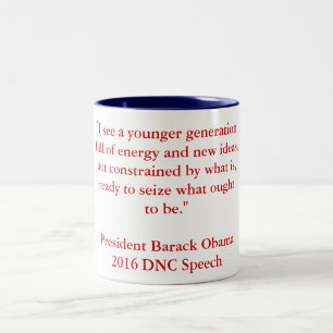 Barack Obama 2016 DNC Speech Two-Tone Coffee Mug