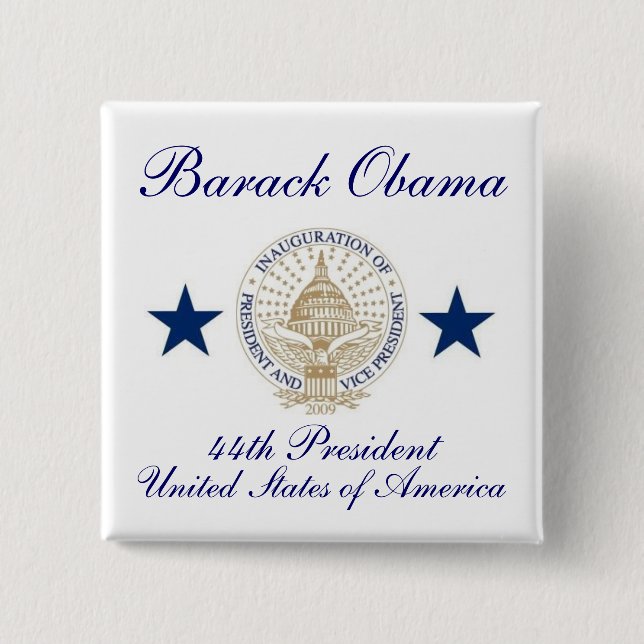 Barack Obama 2 Inch Square Button (Front)