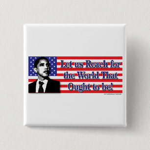Barack Obama 2 Inch Square Button