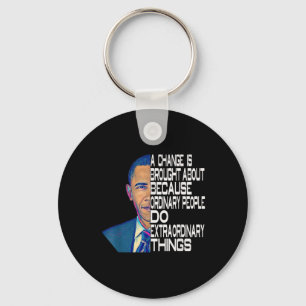 Barack Obama 44th Usa President Political Quotes Keychain