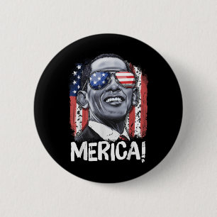 Barack Obama 4th Of July Merica Men Women Usa Amer 2 Inch Round Button