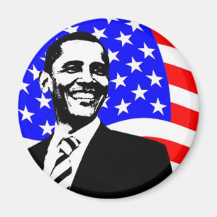 Barack Obama American Flag Magnet