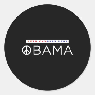 Barack Obama American President Peace Sign  Classic Round Sticker