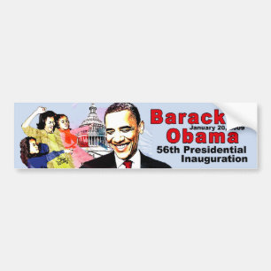 BARACK OBAMA AND FAMILY BUMPER STICKER