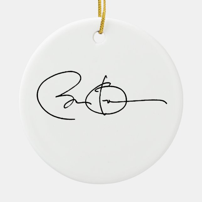 BARACK OBAMA AUTOGRAPH -.png Ceramic Ornament (Front)