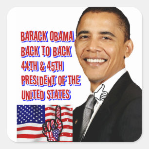 Barack Obama,Back To Back_ Square Sticker