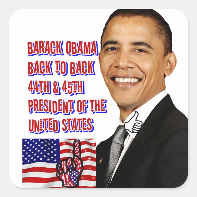 Barack Obama,Back To Back_ Square Sticker (Front)