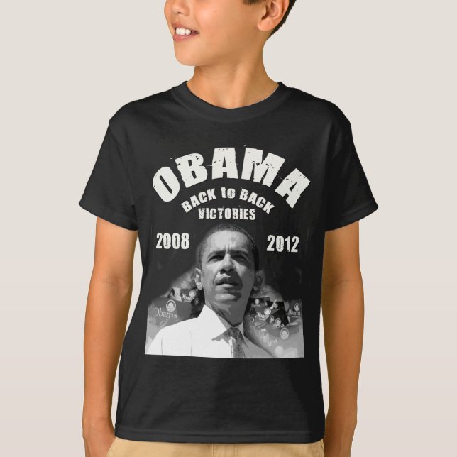 Barack Obama Back-to-Back Victory Items T-Shirt (Front)