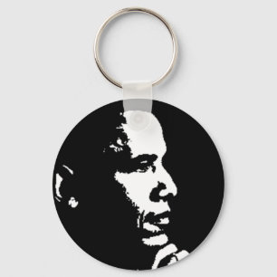 Barack Obama Black & White Profile Keychain