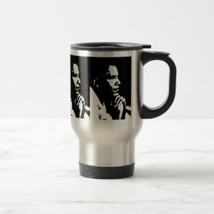 Barack Obama Black & White Profile Travel Mug