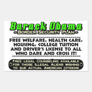 Barack Obama Border Security Plan! Sticker