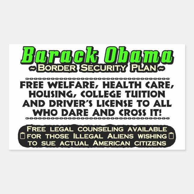 Barack Obama Border Security Plan! Sticker (Front)