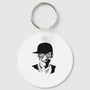 Barack Obama Cap Bandana Glasses Keychain