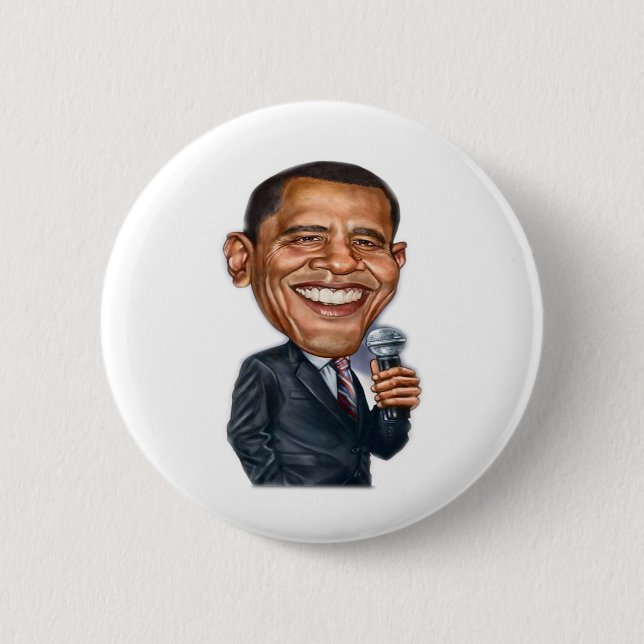Barack Obama Caricature series 2 Inch Round Button (Front)