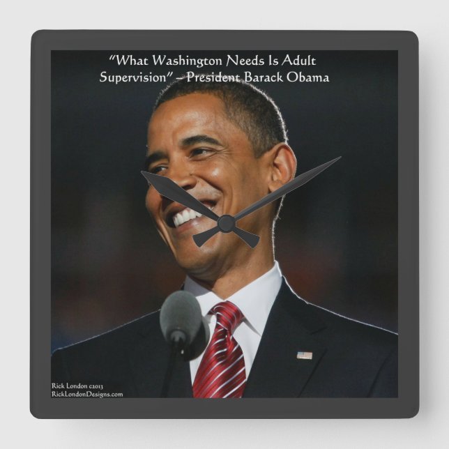 Barack Obama Citation Humour Horloge murale (Recto)