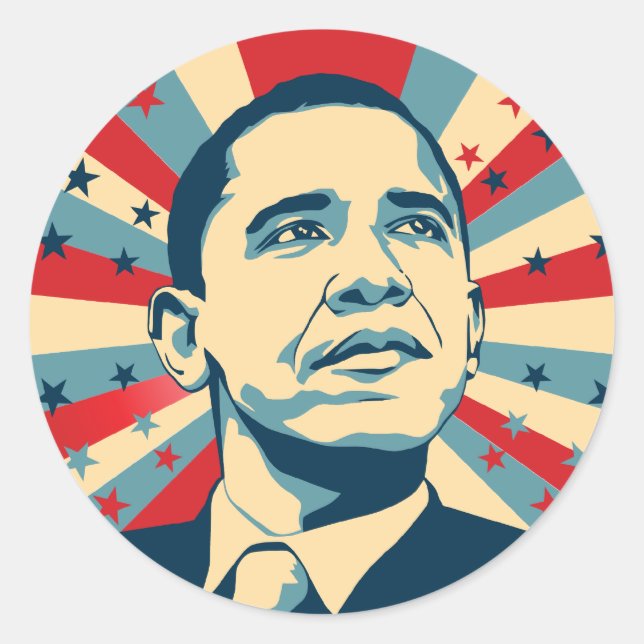 Barack Obama Classic Round Sticker (Front)