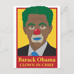 Barack Obama Clown Postcard