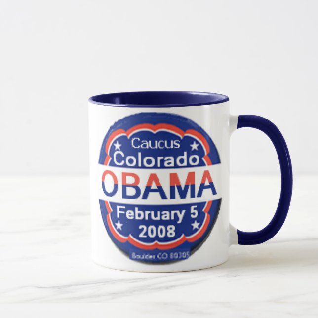 Barack Obama Colorado Caucus Mug Blue (Right)
