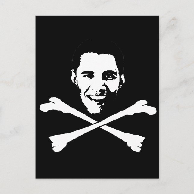 Barack Obama Crossbones Postcard (Front)