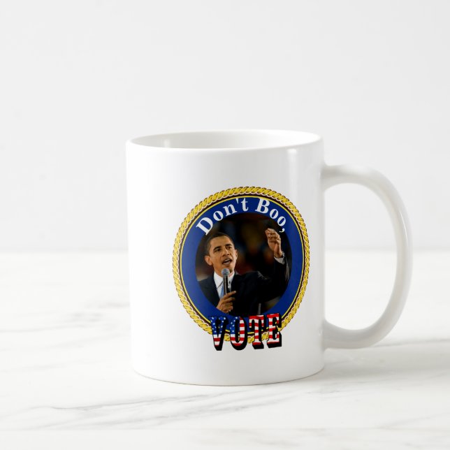 Barack Obama Dont Boo Vote  Coffee Mug (Right)