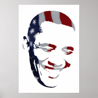 Barack Obama - Drapeau américain - Poster