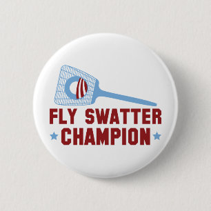 Barack Obama: Fly Swatter Champion 2 Inch Round Button