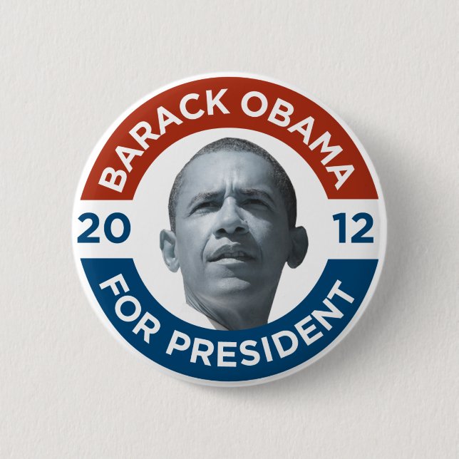 Barack Obama For President 2012 2 Inch Round Button (Front)