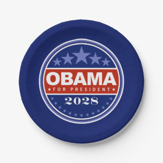Barack Obama for President 2028 Paper Plate