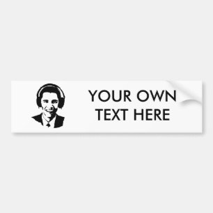 Barack Obama headphones Bumper Sticker