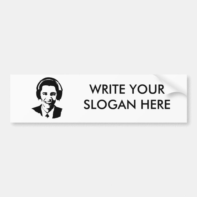 Barack Obama headphones Bumper Sticker (Front)