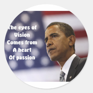 Barack Obama heart of passion Classic Round Sticker