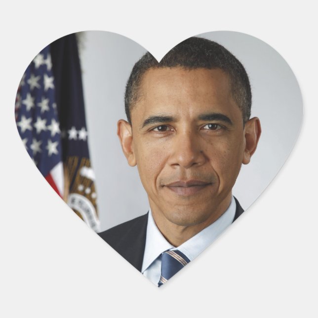 Barack Obama Heart Sticker (Front)