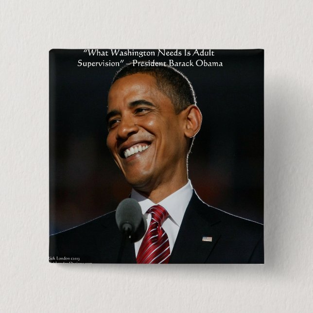 Barack Obama & Humour Quote Gifts & Cards 2 Inch Square Button (Front)