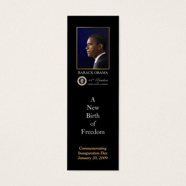 Barack Obama Inauguration Profile (Front)