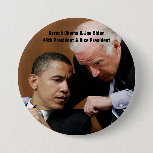 Barack Obama & Joe Biden 3 Inch Round Button (Front)