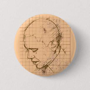 Barack Obama Line Drawing 2 Inch Round Button