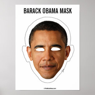 Barack Obama Mask Cutout Poster