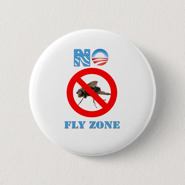 Barack Obama No Fly Zone 2 Inch Round Button (Front)