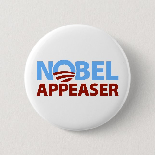 Barack Obama: Nobel Appeaser 2 Inch Round Button (Front)