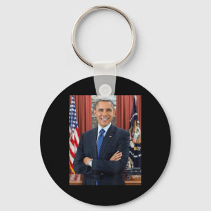 Barack Obama Photo 44th President Potus Patriotic  Keychain