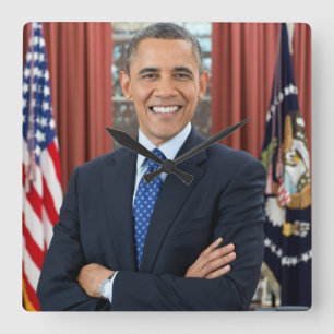 Barack Obama portrait Square Wall Clock