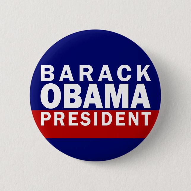 Barack Obama: President! (Pinback Button) 2 Inch Round Button (Front)