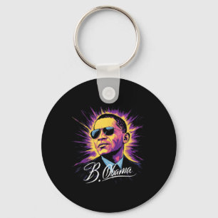 Barack Obama President Portrait Patriotic Keychain