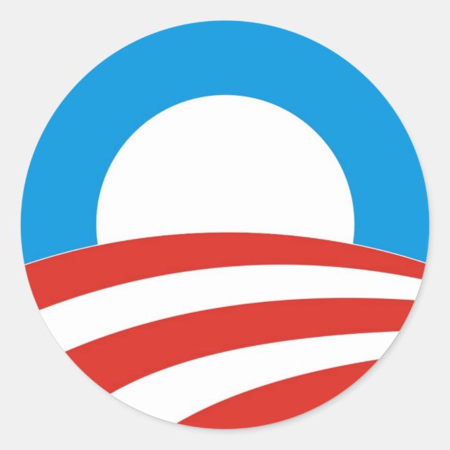 barack obama president usa logo elections 2012 classic round sticker (Front)