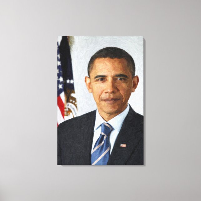 Barack Obama Presidential Portrait Canvas Print (Front)